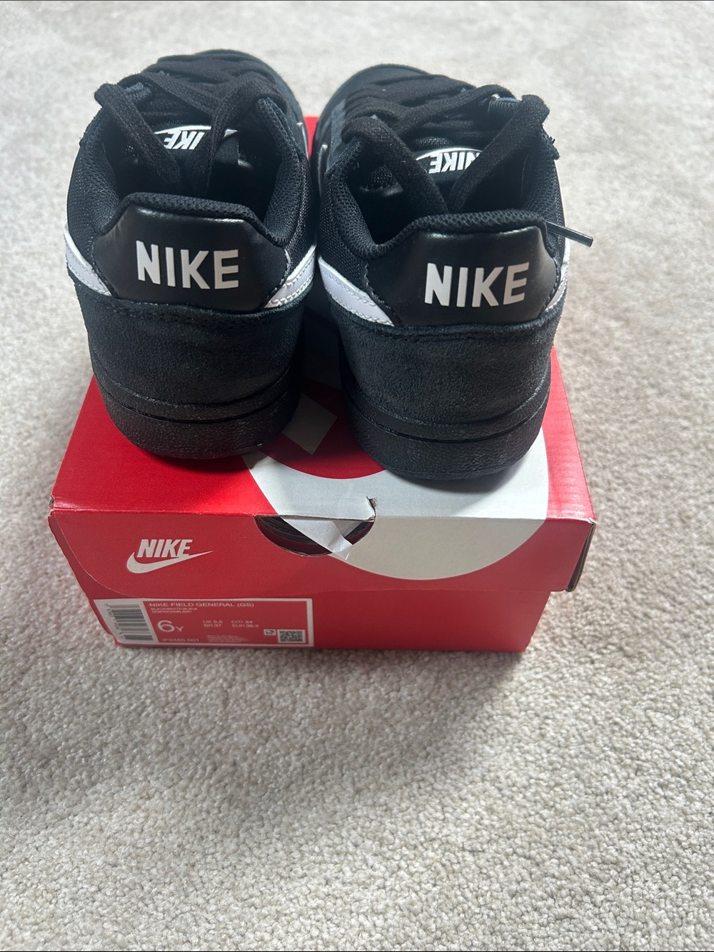 Nike Black Field General Sneakers with White Swoosh - Picture 4 of 4